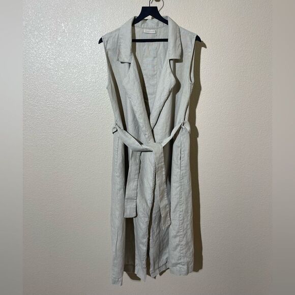Jesse Kamm Sleeveless Linen Dress with Belt - Picture 1 of 6